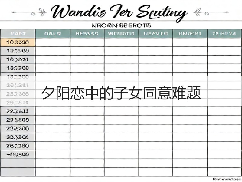 夕阳恋中的子女同意难题