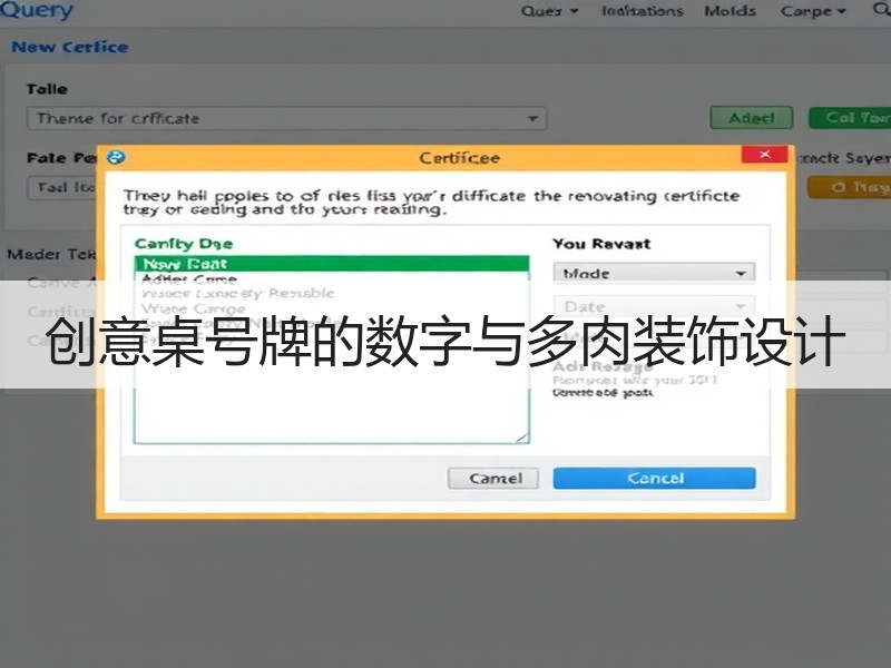 创意桌号牌的数字与多肉装饰设计