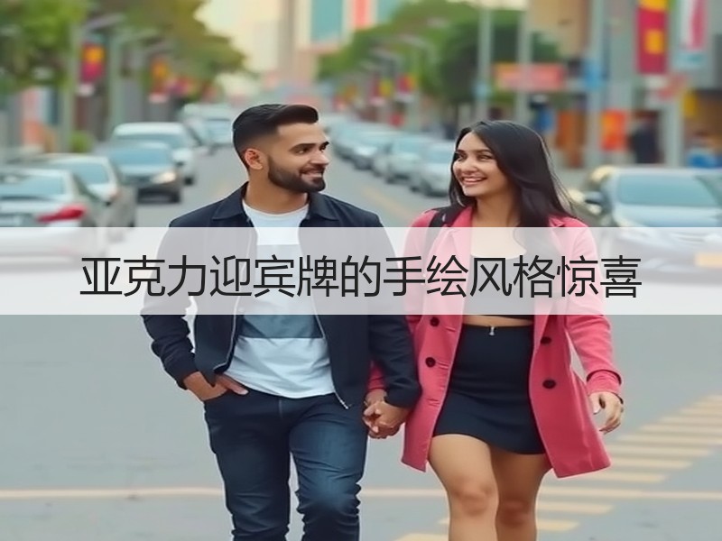 亚克力迎宾牌的手绘风格惊喜