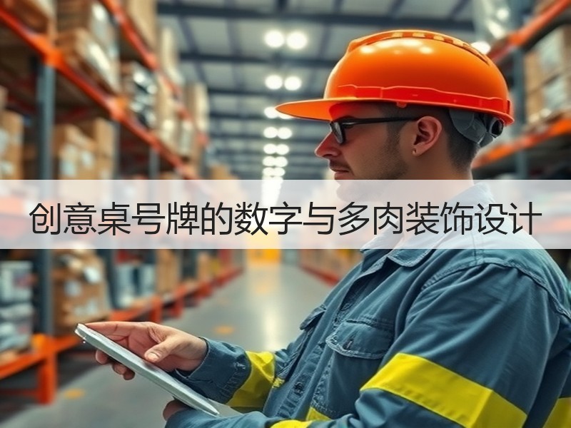 创意桌号牌的数字与多肉装饰设计